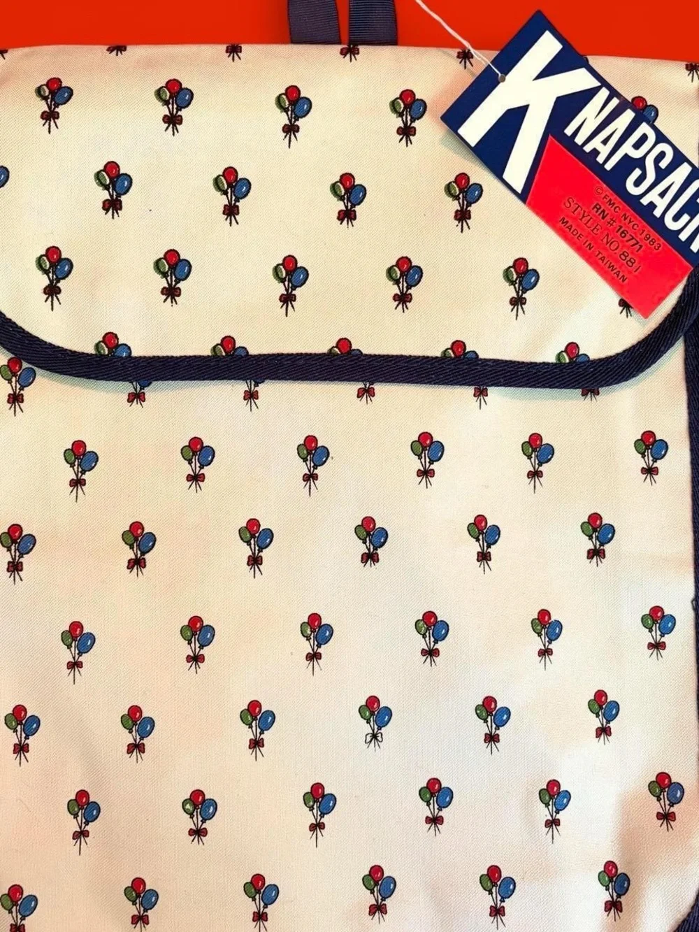1983 Balloon Print Canvas Knapsack Deadstock